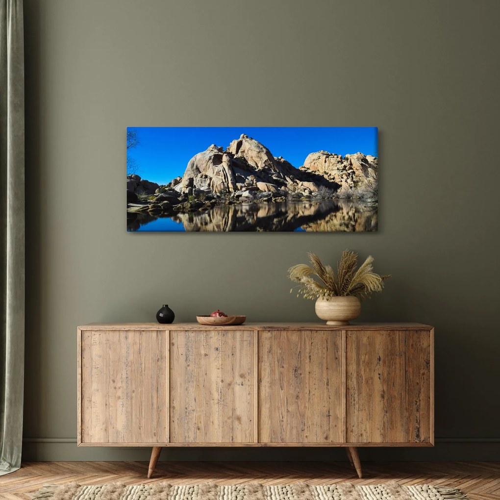 Obraz zrkadlenie skál (120x50 cm)