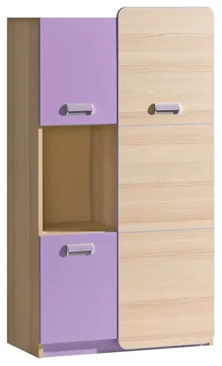Regál Loreto L5 jaseň/fialová