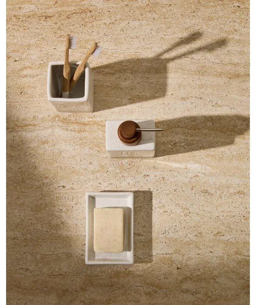 Krémový keramický téglik na zubné kefky Careli – Kave Home