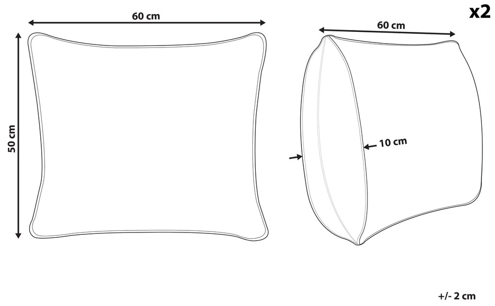 Sada 2 vankúšov z kačacieho peria a páperia 50 x 60 cm VIHREN Beliani