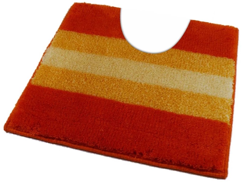 ROUTNER Kúpeľňová predložka BARLETTA Oranžová 10702 - Oranžová / 50 x 50 cm WC s výkrojom 10702