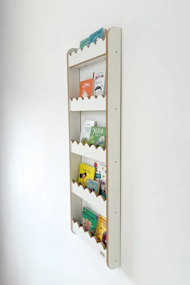 Detská nástenná polica veľká – 3 úrovne úložného priestoru Prírodná