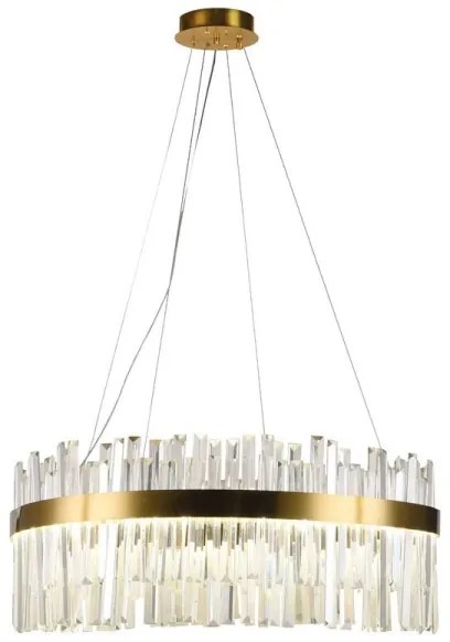 LED Stmievateľný luster na lanku LED/110W/230V 3000-6500K zlatá + diaľkové ovládanie