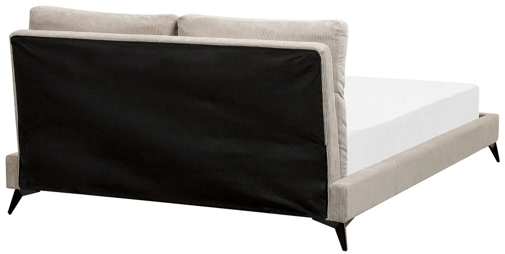 Menčestrová posteľ 160 x 200 cm sivobéžová MELLE Beliani
