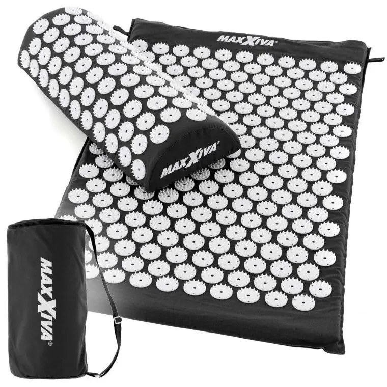 MAXXIVA 81550 Akupresúrna podložka s vankúšom, 75x42 cm, čierna