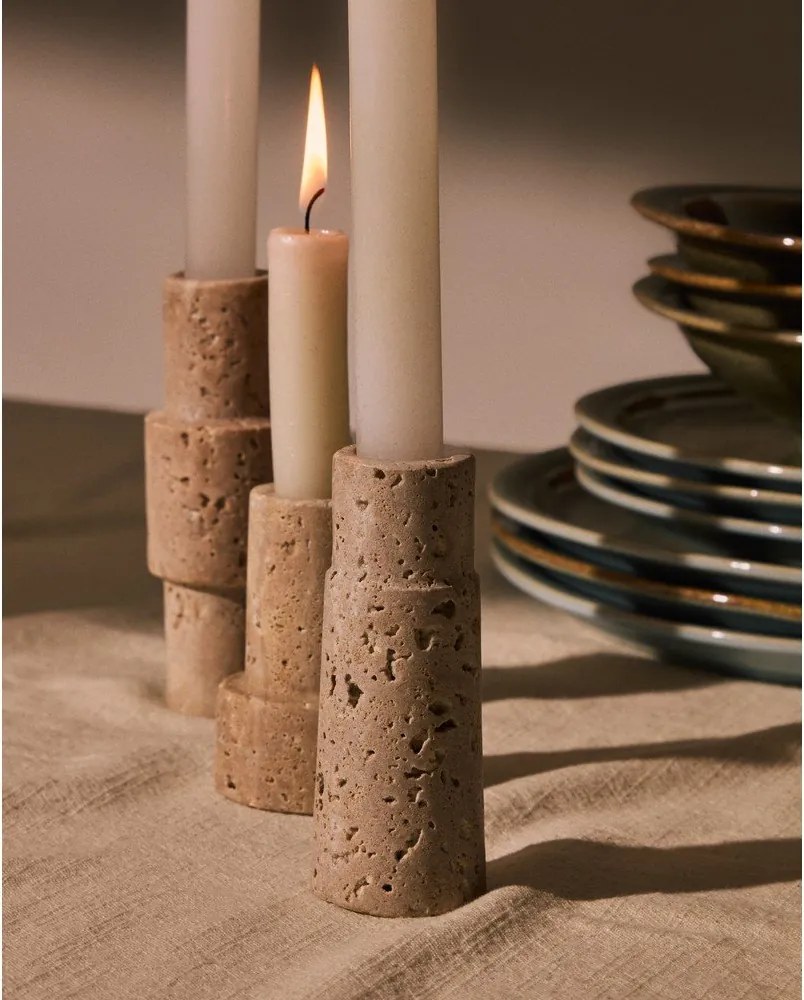 Kamenné svietniky v súprave 3 ks Majid – Kave Home
