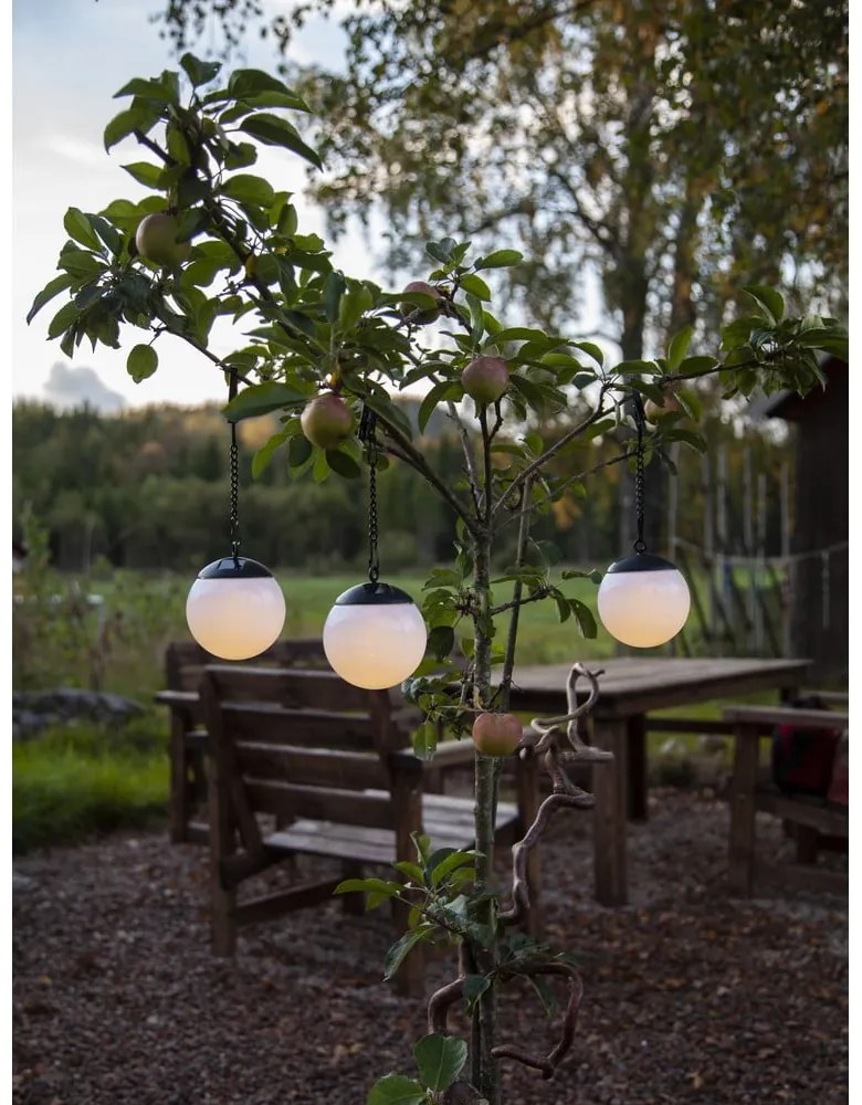 Súprava 3 závesných vonkajších solárnych svetiel Star Trading Globus, ø 10 cm