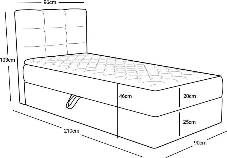 Čalúnená posteľ boxspring DIRELIS VIBE 90x200 cm krémová Matrac: Bonell pružinová matrac
