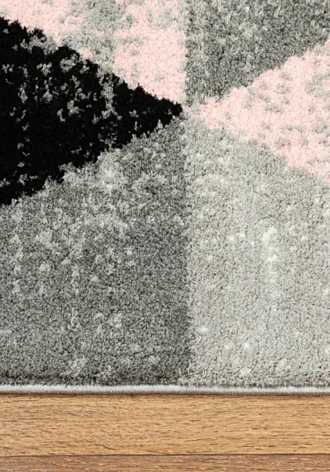 Koberec SLIM 8022 svetloružový / svetlosivý