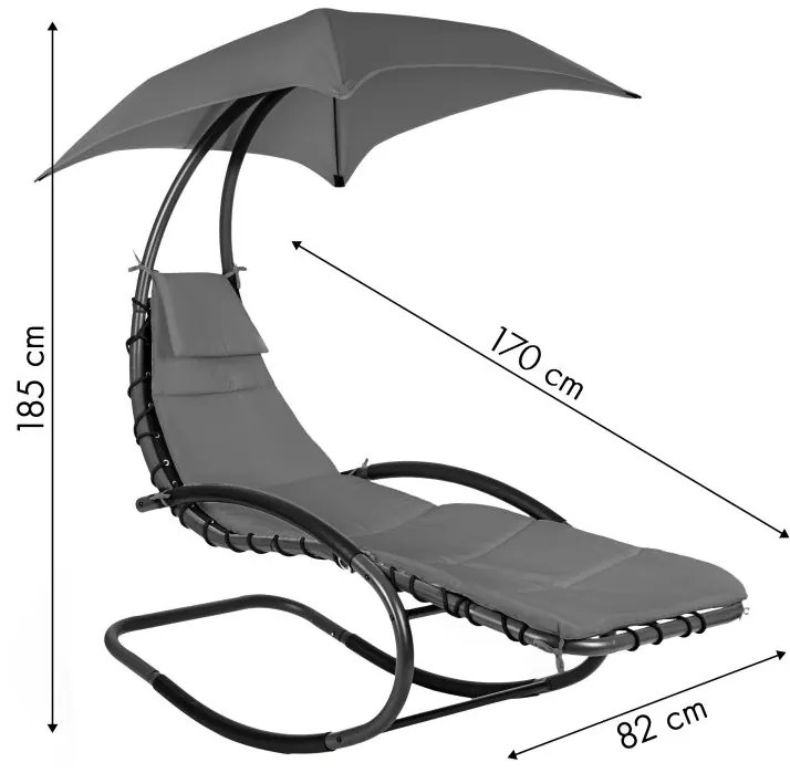 ZÁHRADNÉ HOJDACIE KRESLO MOLLY ŠEDÉ