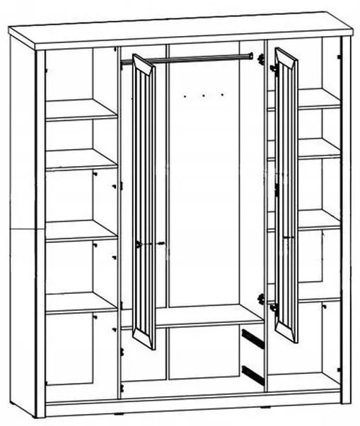 Šatníková skriňa Gala nábytok PROVANCE S4D sosna andersen/lefkas ciemny