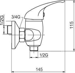 Novaservis Metalia 55 Sprchová batéria bez príslušenstva 150 mm, chróm, 55060/1,0