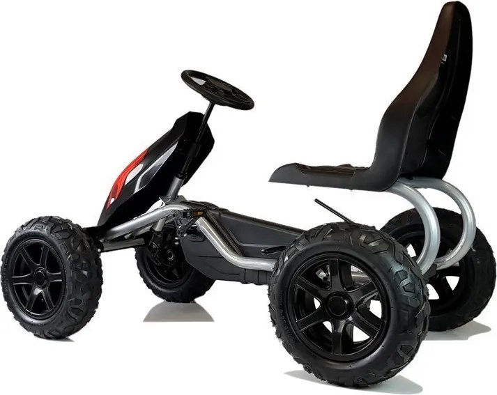 LEAN CARS Pedálový gokart B012 s nafukovacími kolesami, čierny