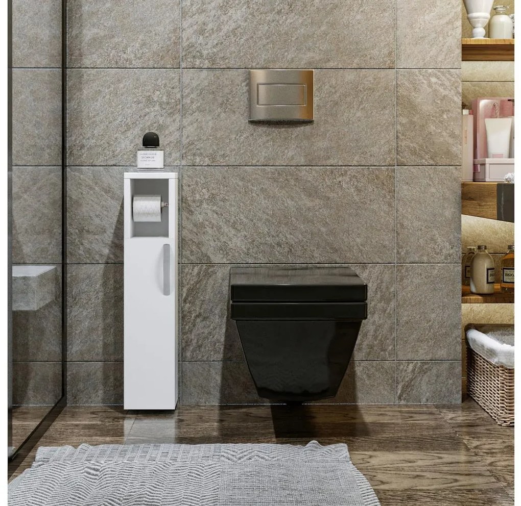 Skrinka s držiakom toaletného papiera STAR 65x15 cm biela