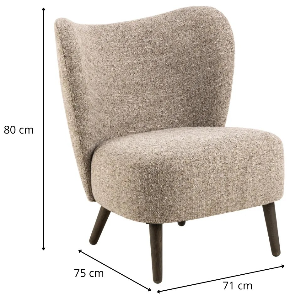 Designové lounge křeslo Elmont mocca