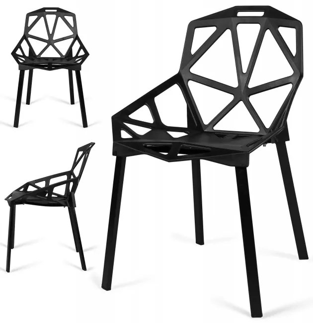 Set štyroch jedálenských stoličiek VECTOR čierne (4 ks)