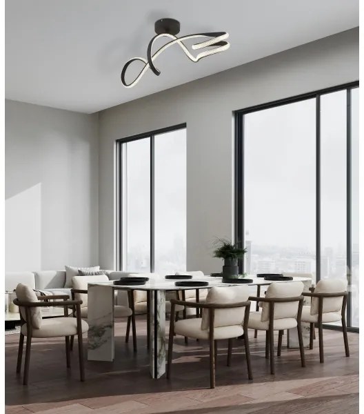 Globo 67341DS - LED Prisadený luster SWIRL LED/30W/230V čierna