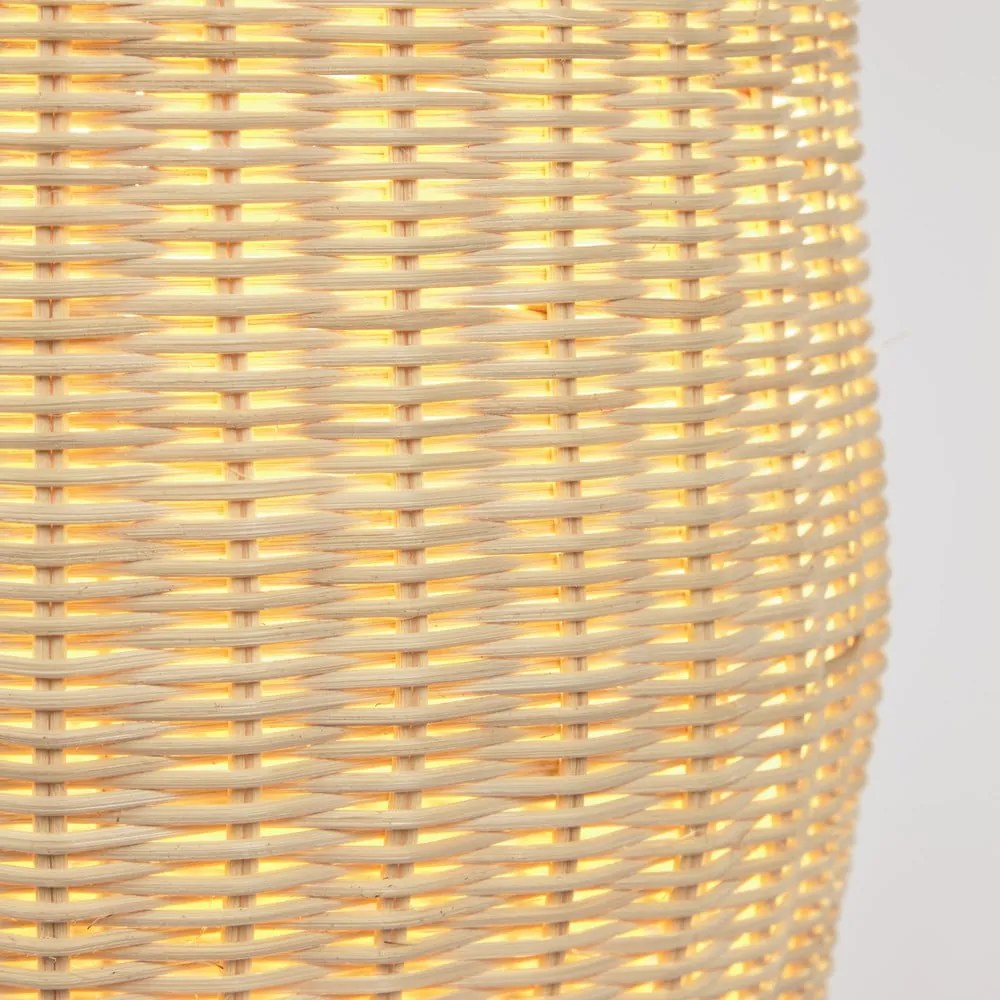 V prírodnej farbe ratanová stojacia lampa s ratanovým tienidlom (výška 120 cm) Kamaria – Kave Home