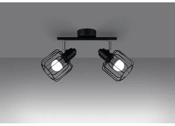 Sollux SL.1115 - Bodové svietidlo BELUCI 2xE14/40W/230V čierna