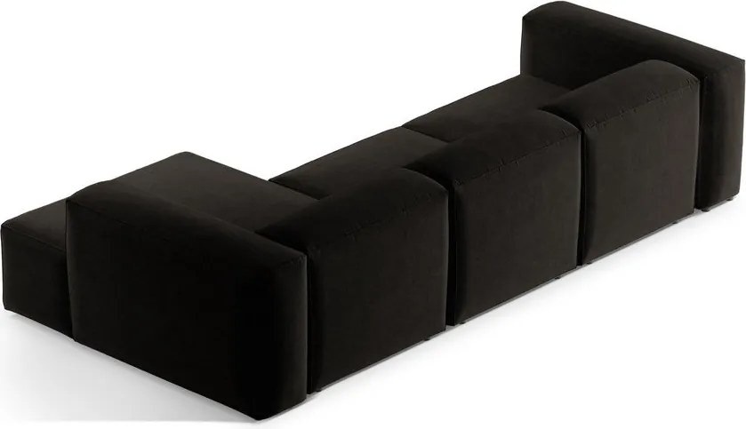 Čierna rohová pohovka (pravý roh/s leňoškou) Bergamo – Cosmopolitan Design