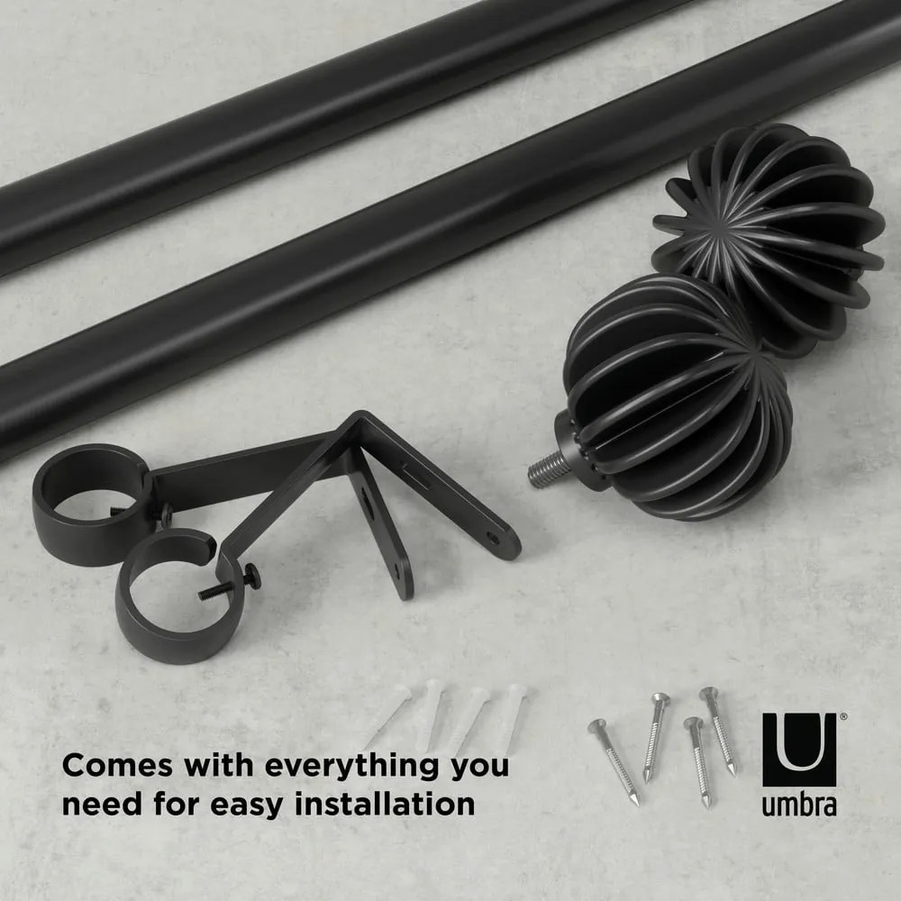 Oceľová roztiahnuteľná garniža 107 - 305 cm Finn - Umbra