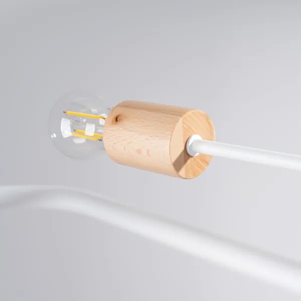 Sollux SL.1665 - Prisadený luster TIMBO 4xE27/15W/230V biela/béžová/buk