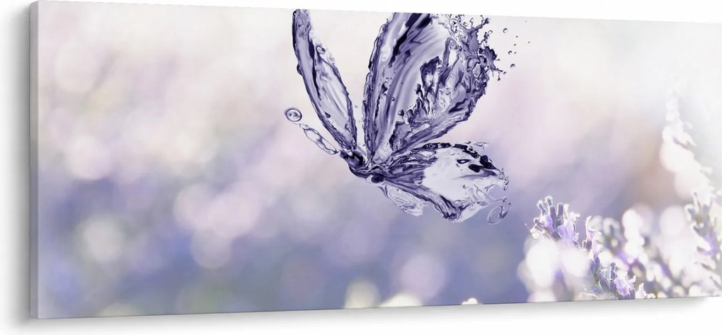 Obraz - Motýľ a levanduľa (120x50 cm)