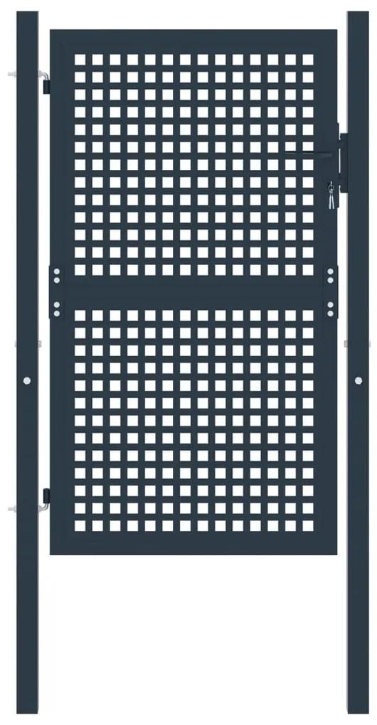 vidaXL Plotová brána antracitová 102x225 cm oceľ