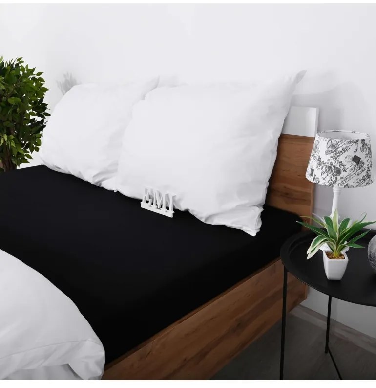 Plachta posteľná čierna jersey EMI, Detská plachta 60x120