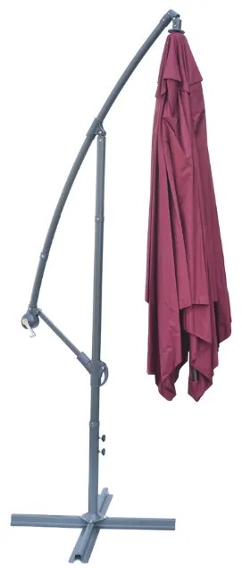 Rojaplast 3880 Štvorcový slnečník kovový - bordó 270 x 270 cm