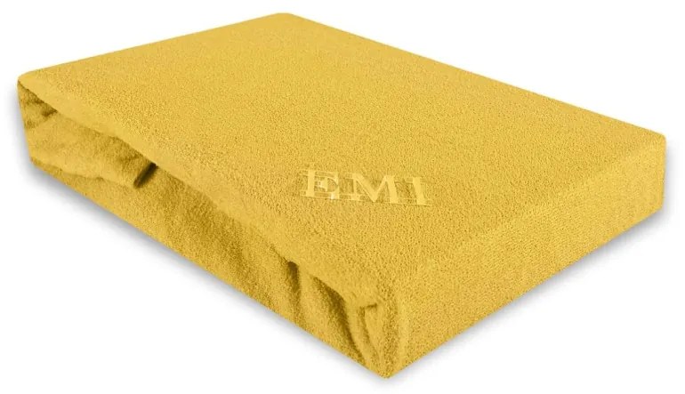 Plachta posteľná tmavožltá froté EMI, Plachta 90x200