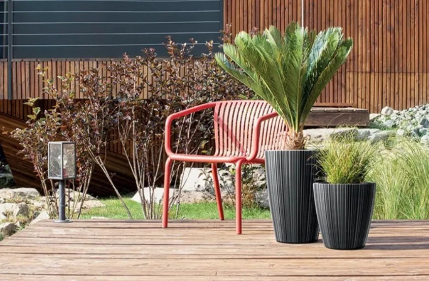 Plastový kvetináč OROS biely matný