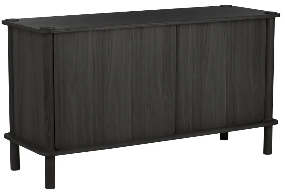 Čierna komoda z dubového dreva s posuvnými dverami 135x73,5x48 cm Italic – UMAGE