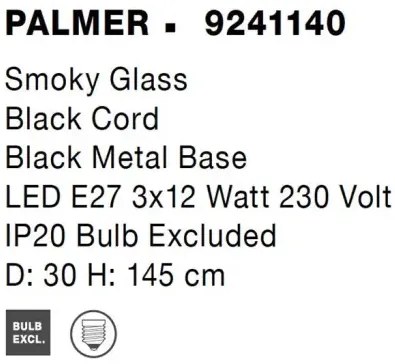Luster na lanku Palmer A 30 čierne
