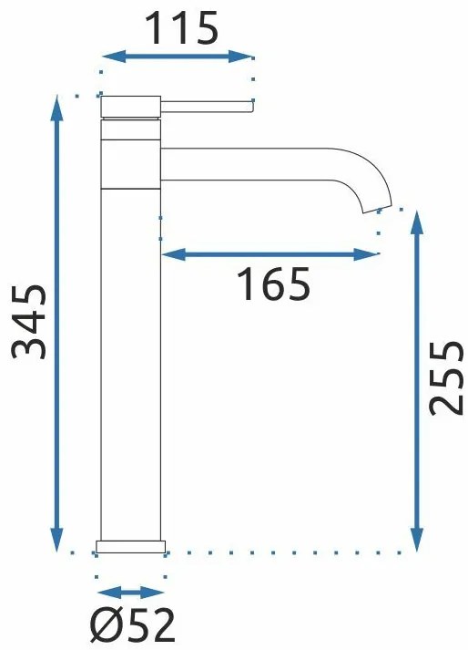 Rea Lungis, vysoká umývadlová batéria h-345, chrómová, REA-B6100