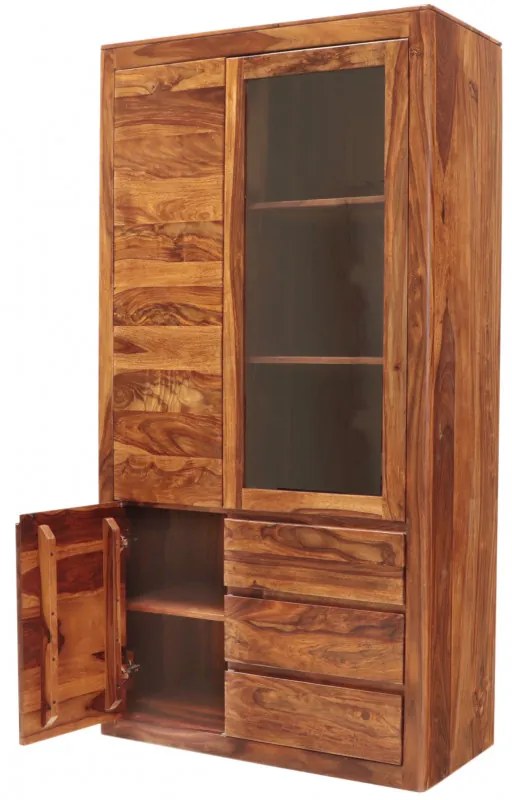 Indický nábytok - Vitrína Tina 100x190x45 indický masív palisander Super natural