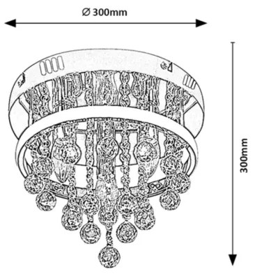 Rabalux 2236 - Krištáľový prisadený luster PALLAS LED/20W/230V + 3xE14/40W