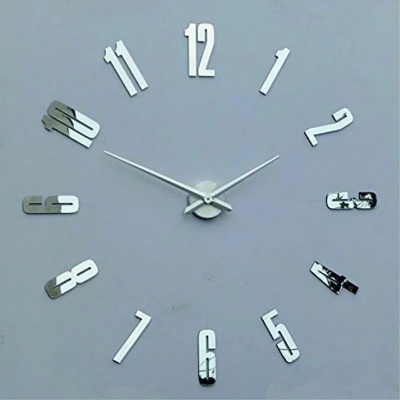 Nástenné hodiny zrkadlo HOPARTI 3D DIY Hodiny ako obraz Moderné nalepovacie nástenné hodiny | 3D hodiny 12SZ041 HEU+