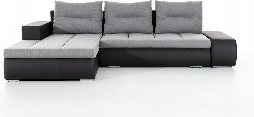 Rohová sedačka Ottaro (sivá čierna) (L)