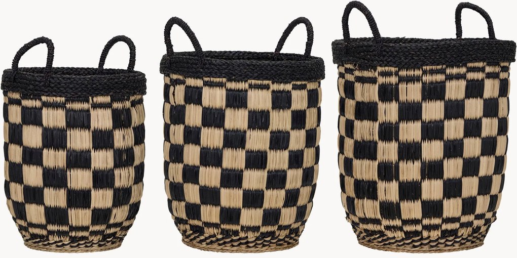 Ručne pletené úložné koše Basked, 3 ks