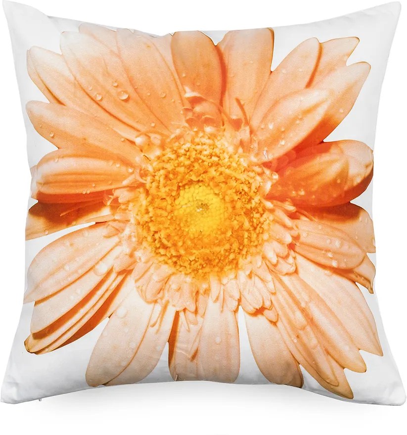 BO-MA Trading Obliečka na vankúšik oranžový kvet, 45 x 45 cm