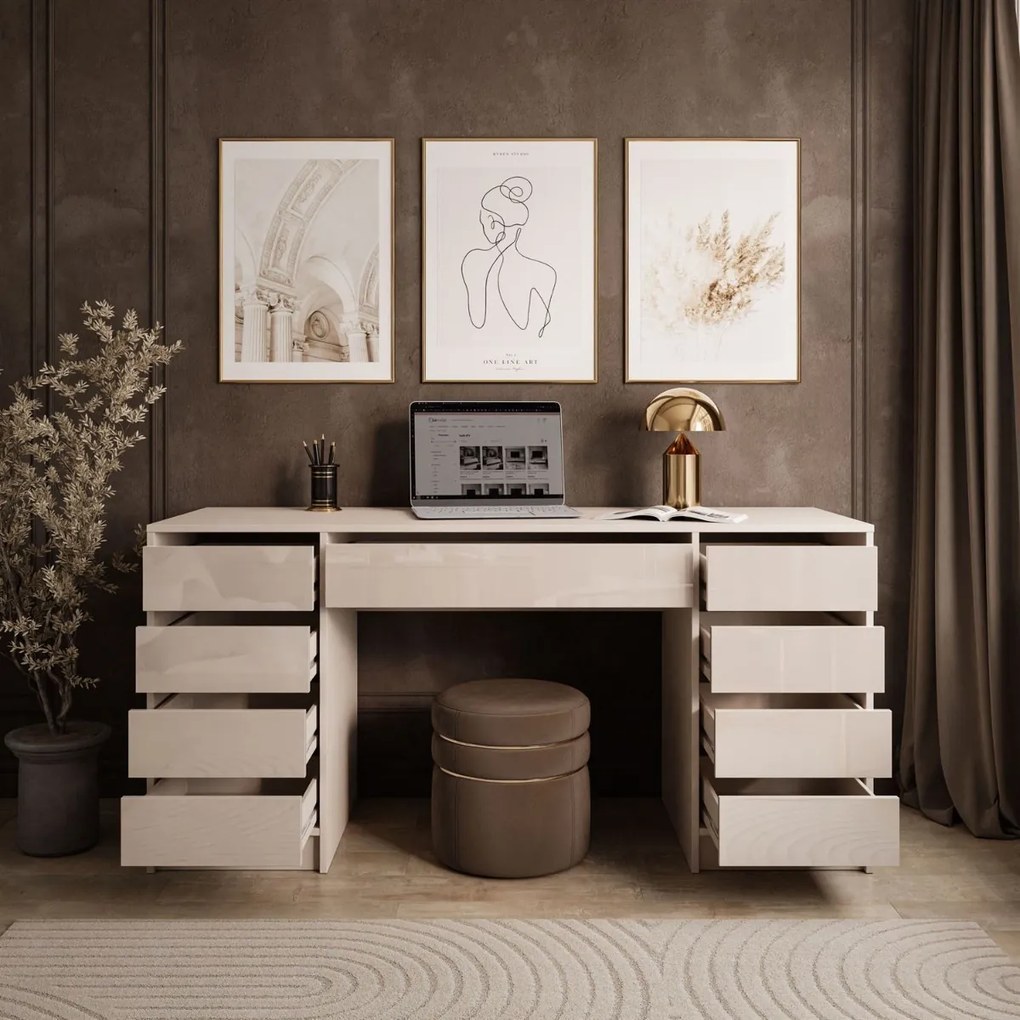 PISACÍ STÔL JULIETTA KAŠMÍR LESKLÝ