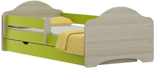MAXMAX Detská posteľ so zásuvkou APPLE C 160x80 cm + matrac 160x80 pre dievča|pre chlapca|pre všetkých ÁNO zelená|multicolor