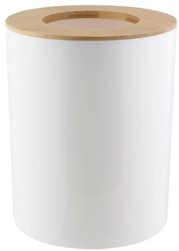 Plastový kôš s bambusovým vekom biely CP-3298 41