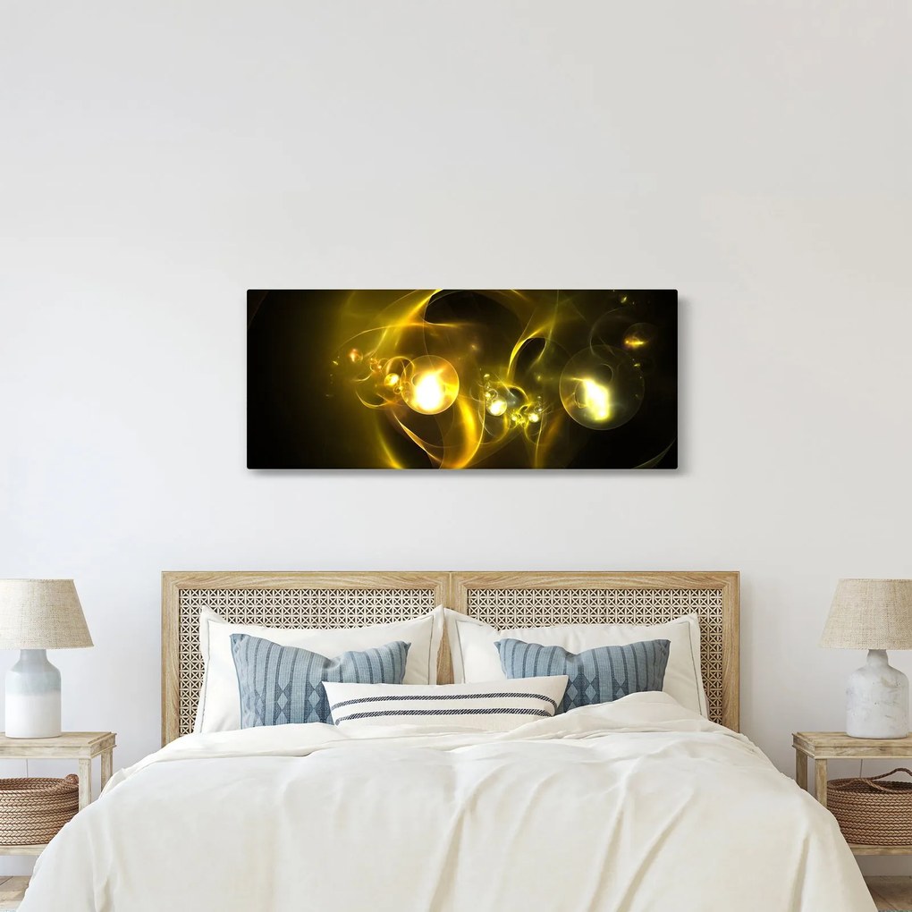 Abstraktný obraz žltých gulí (120x50 cm)