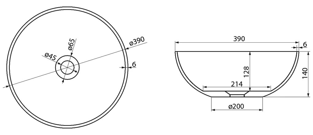 Polysan Polysan, BANERA ROUND umývadlo na dosku, liaty mramor, Ø 39 cm, biela, 14337