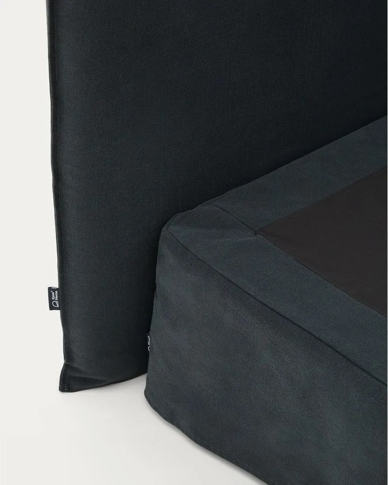 Antracitová čalúnená dvojlôžková posteľ 180x200 cm Jaira – Kave Home