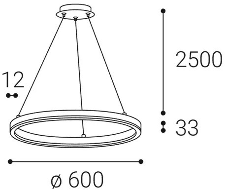 LED2 Závesné LED osvetlenie na lanku CIRCLE, 42W, teplá biela, kruhové, biele