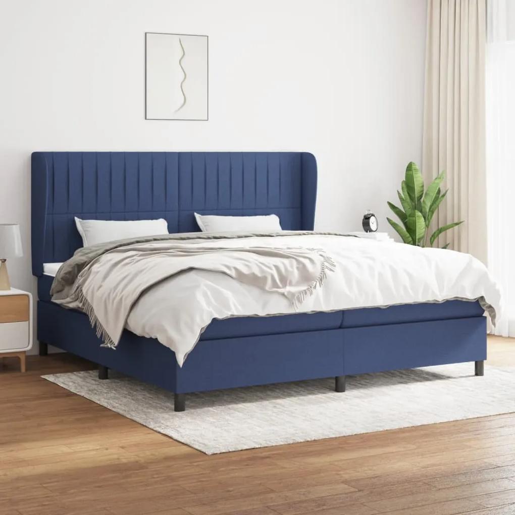 Boxspring posteľ s matracom modrá 200x200 cm látka 3128155