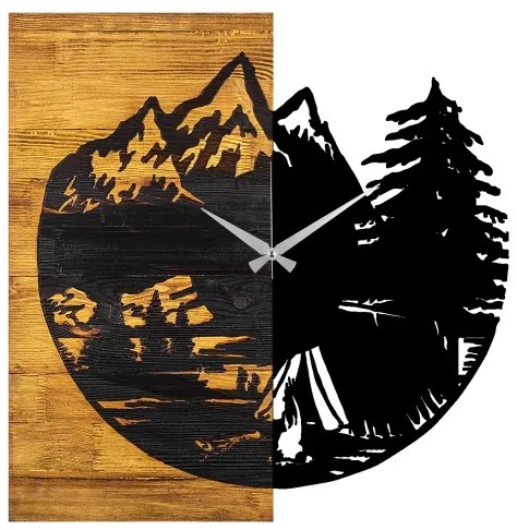 Nástenné hodiny 56x58 cm 1xAA drevo/kov